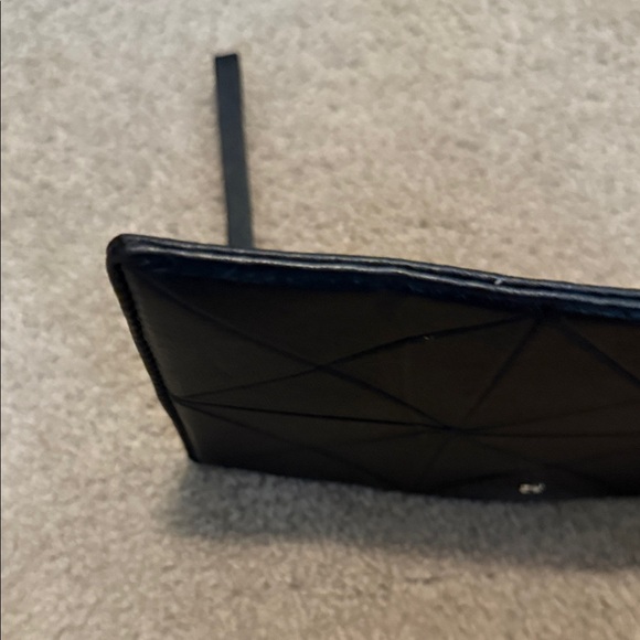 Black Geometric Leather Wristlet Clutch - Picture 9 of 10